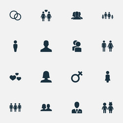 set of simple icons element vector image