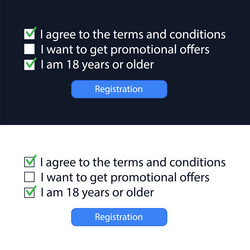 terms and conditions when registering vector image