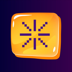 wait for loading glossy ui button with pixelated vector image