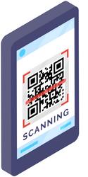 App for scanning qr code via mobile phone scanner vector