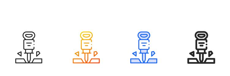 development iconthin linear gradient blue stroke vector image
