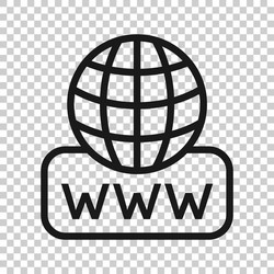 global search icon in flat style website address vector image