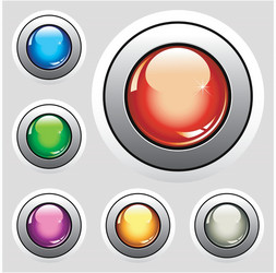 Glossy Metallic Buttons vector image