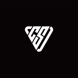 initial letter c s linked triangle design logo vector image