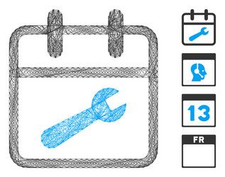 network service day mesh vector image