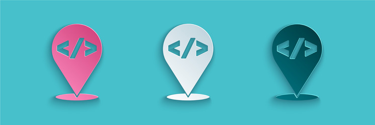 paper cut web design and front end development vector image