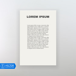 paper sheet template on white background vector image