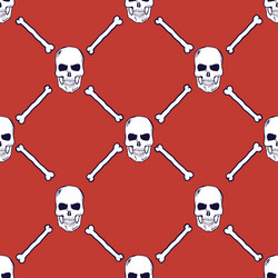 Skull and Bone Seamless Pattern vector image