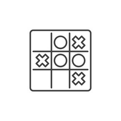 tic tac toe linear icon noughts vector