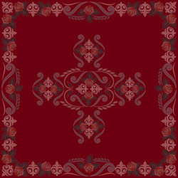 bandana with roses - print square Vector Image