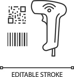 barcode and qr code scanner linear icon vector