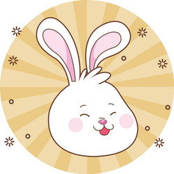 Beautiful rabbit smiling face cartoon vector