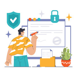 data encryption personal information internet vector image