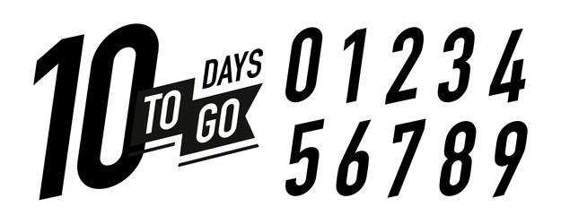 days to go timer label set black color vector image
