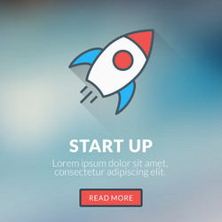 flat design concept for start up with blurr vector image
