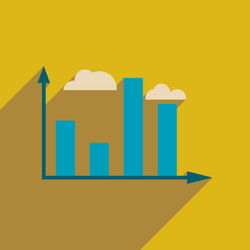 flat web icon with long shadow graph vector image