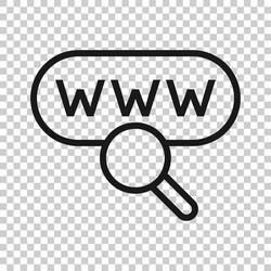 global search icon in flat style website address vector image