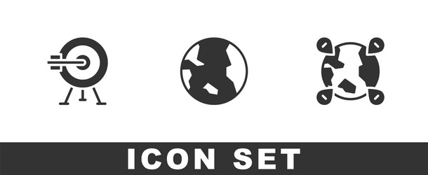 Set target with arrow earth globe and location vector