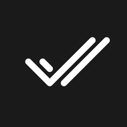 two checkmarks dark mode glyph ui icon vector