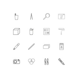 Creative process and design simple linear icons vector