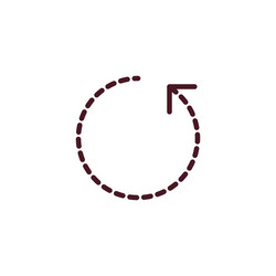 dashed rotation circle arrow angle 360 degrees vector image