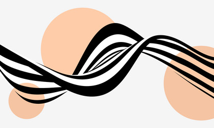 dynamic black and white wavy lines intertwine over vector image