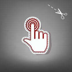 hand click on button red icon vector image