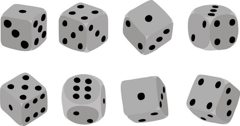 isolated dice set rolling vector