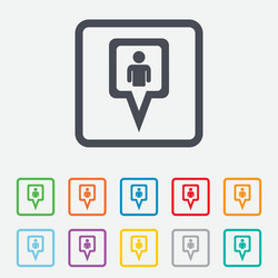 map pointer user sign icon marker symbol vector image
