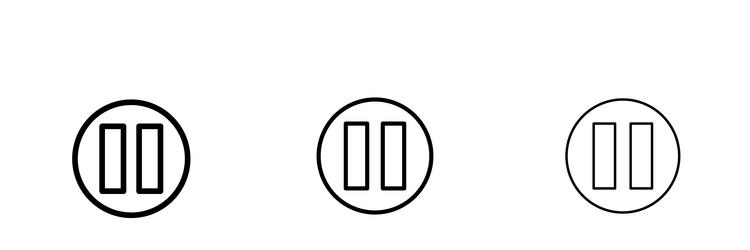 pause icons in three different stroke lines vector image