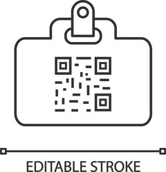 qr code identification card linear icon vector