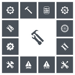 set of 13 editable toolkit icons includes symbols vector image