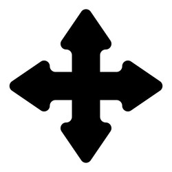 4-way arrows pointers cursors shapes vector image