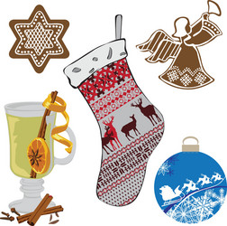 a set of objects representing the new year vector image