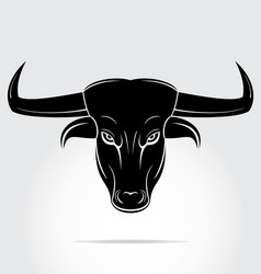 Black Buffalo Head Symbol Vector Image