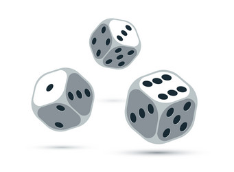 dice 3d objects isolated gambling games design vector