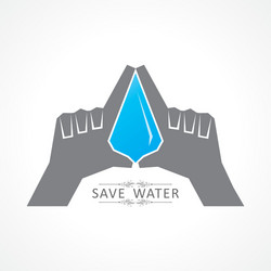 Save nature concept with water drop vector