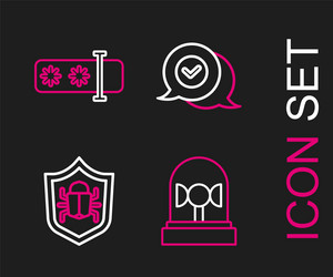 set line flasher siren system bug check mark vector image