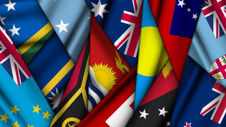 set of variant flags stacked on top each other vector image