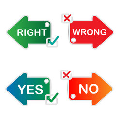 Yes No Labels with Checkmarks vector