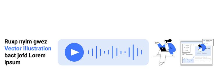audio playback button with charts and analysis vector image