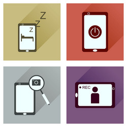 concept of flat icons with long shadow mobile vector image