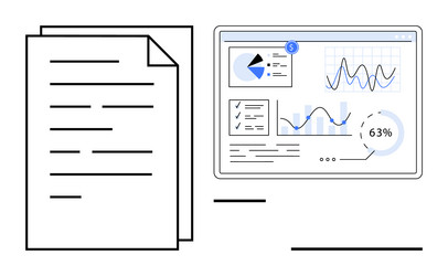 digital data analysis and documentation vector image