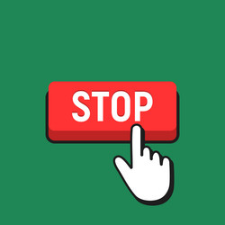 hand mouse cursor clicks the stop button vector