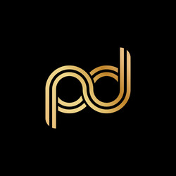 lowercase letters p and d flat bound design vector