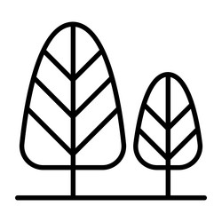 tree icon in thin line style graphic design vector image