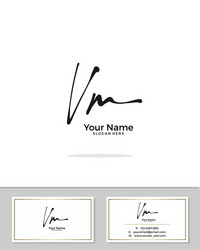 V m vm initial logo signature handwriting vector