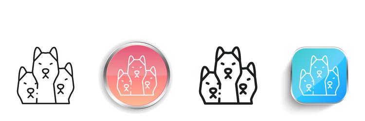 cerberus icon thin linear regular and button vector image