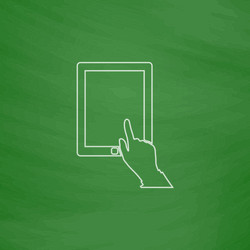 click tablet computer symbol vector image