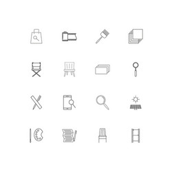 Creative process and design linear thin icons set vector